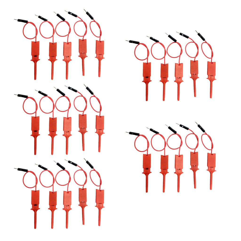 25 Pieces High Quality Test Test Hook Clip Test Probe For Logic Analyzer-Red