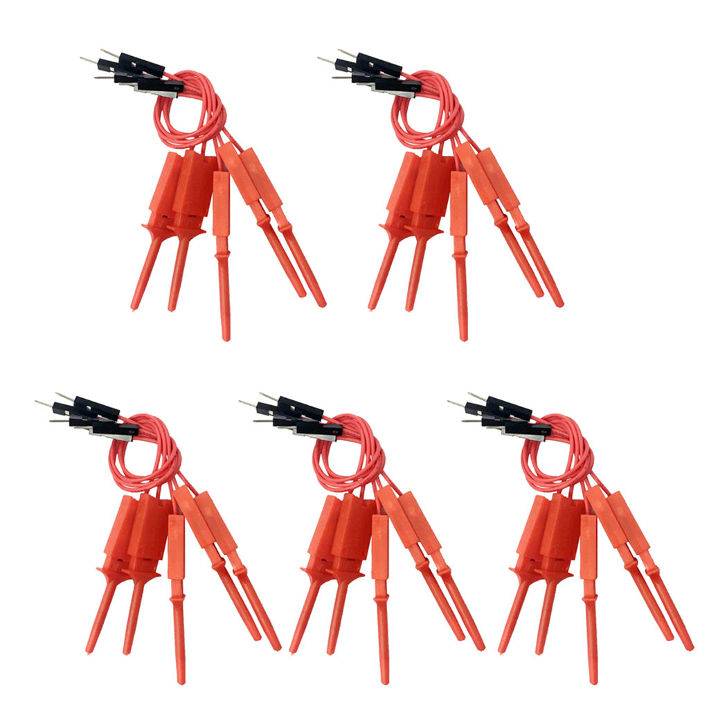 25 Pieces High Quality Test Test Hook Clip Test Probe For Logic Analyzer-Red