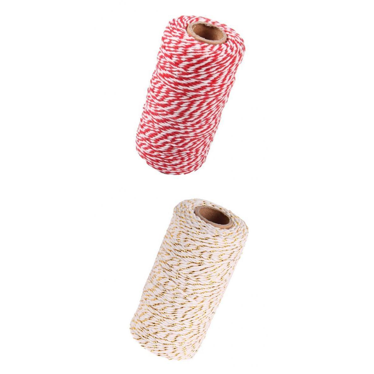 2 Roll Cotton Twine String Rope Cord for DIY Crafts Party Home Accessories