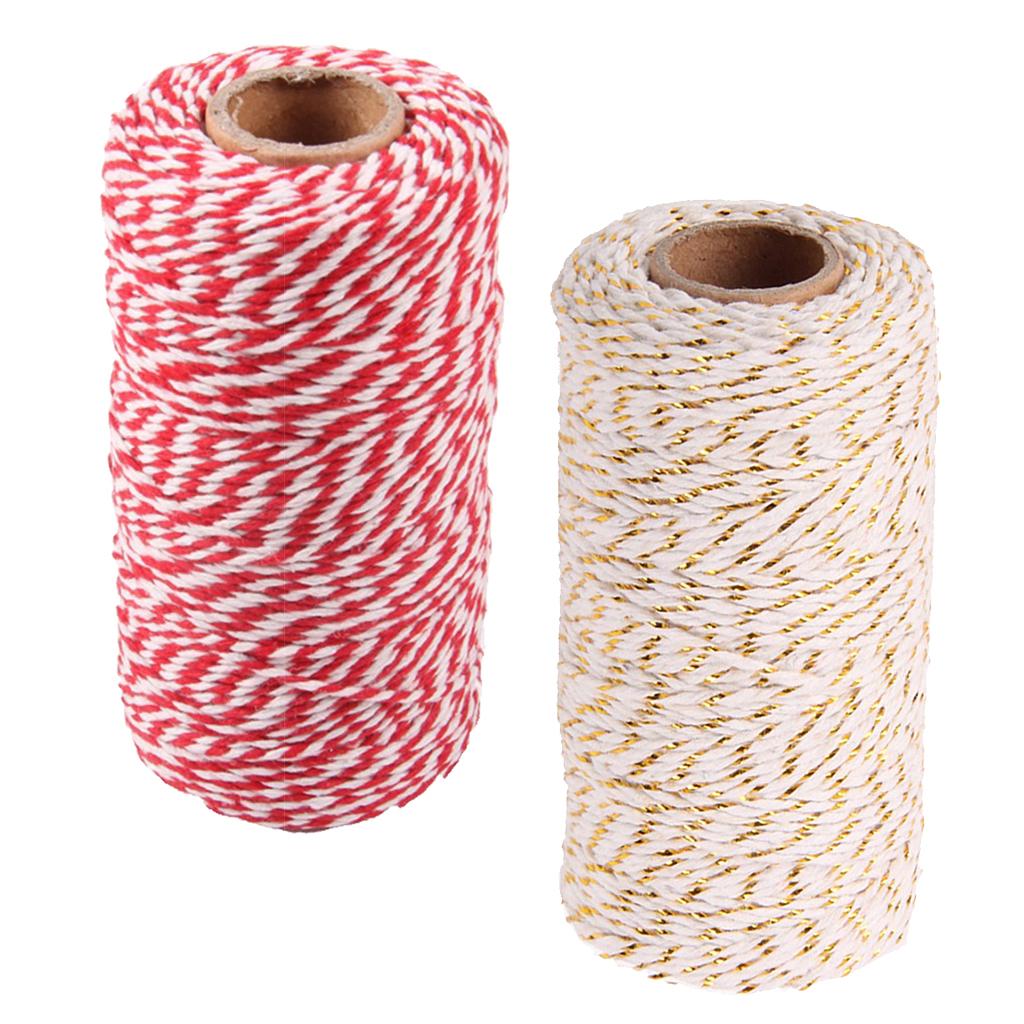 2 Roll Cotton Twine String Rope Cord for DIY Crafts Party Home Accessories