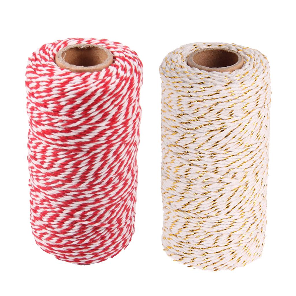 2 Roll Cotton Twine String Rope Cord for DIY Crafts Party Home Accessories