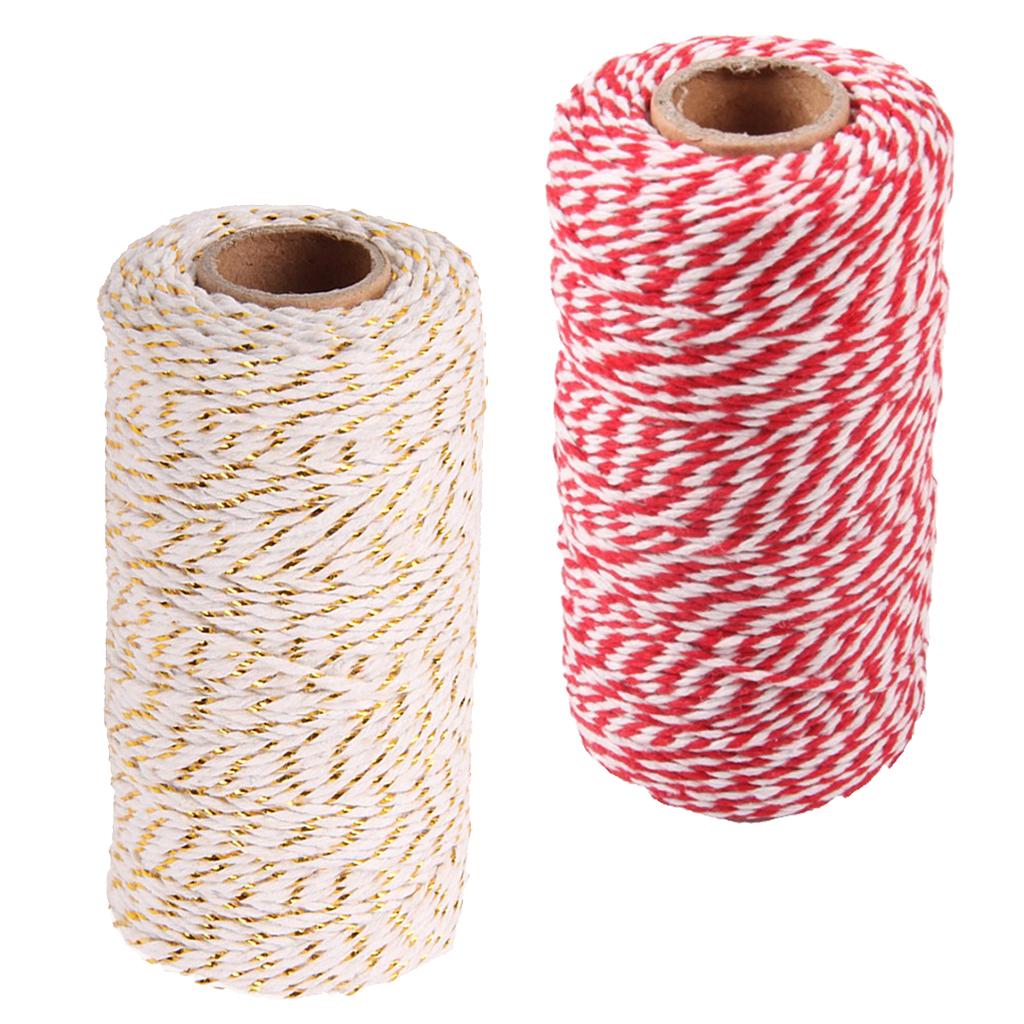 2 Roll Cotton Twine String Rope Cord for DIY Crafts Party Home Accessories