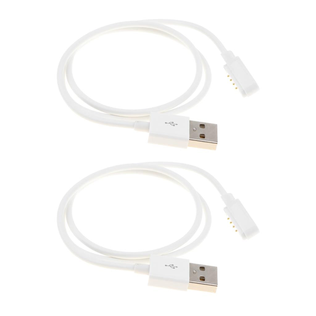 2 Pcs USB 2.0 to 4 PIN Magnetic Cable Charger Cord For Smart Watch Bracelet