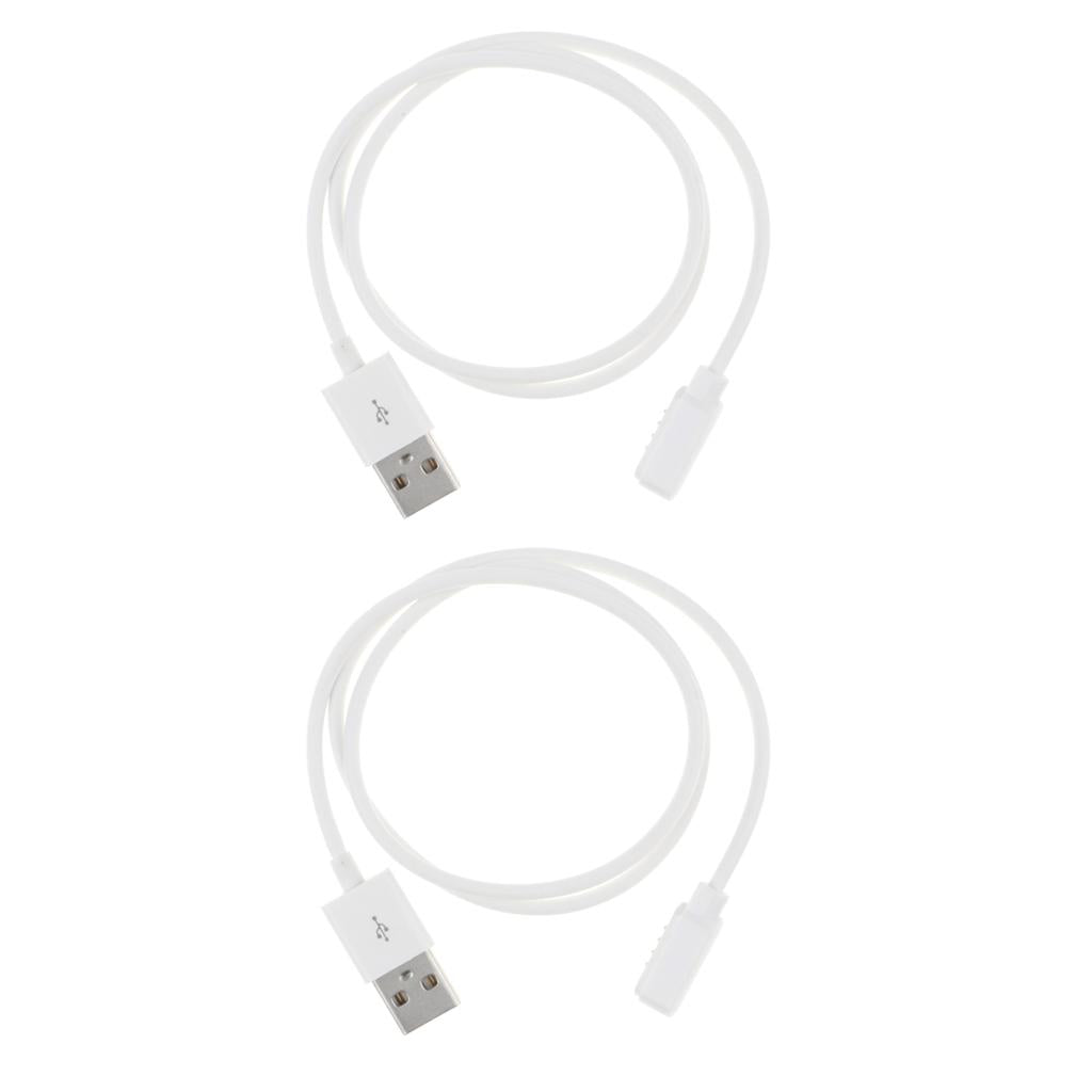 2 Pcs USB 2.0 to 4 PIN Magnetic Cable Charger Cord For Smart Watch Bracelet