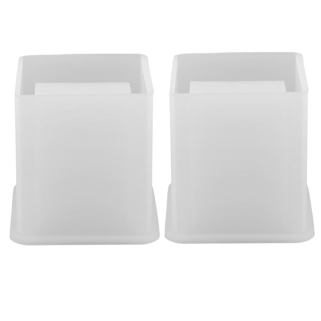 2 Square Silicone Mold Brush Pot DIY Resin Casting Jewelry Making Mould Tool