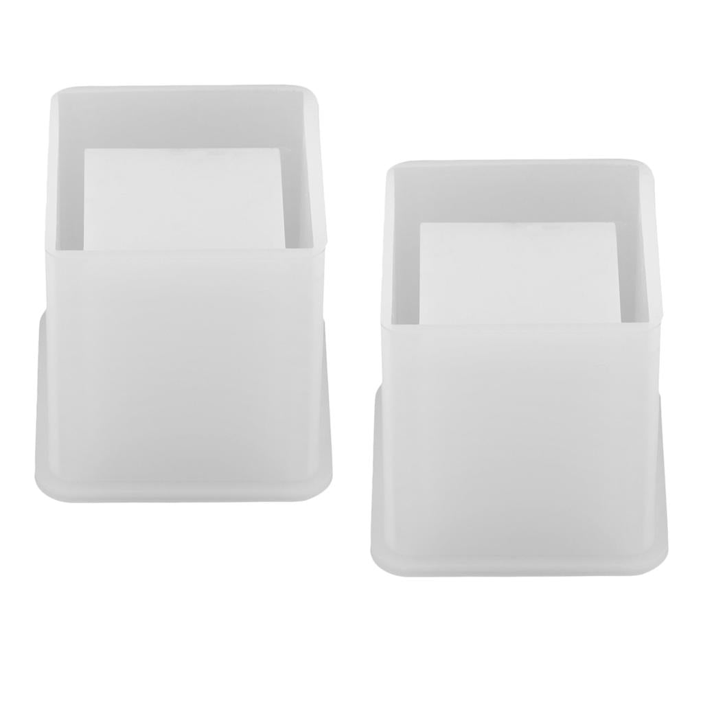 2 Square Silicone Mold Brush Pot DIY Resin Casting Jewelry Making Mould Tool