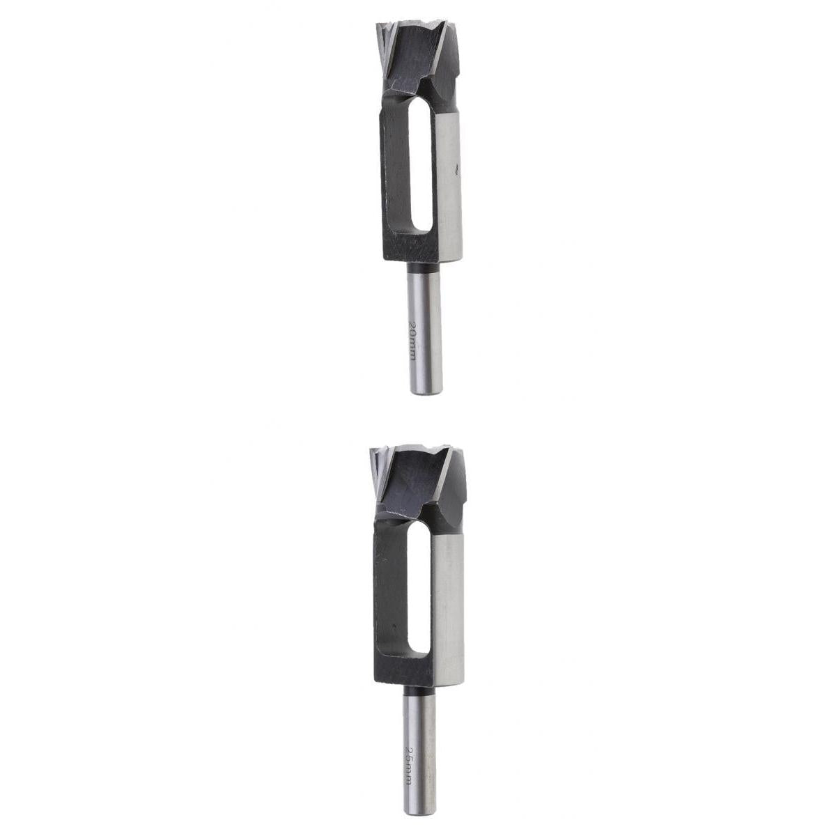 2Pcs (25mm&20mm)Tapered Snug Plug Cutters 13MM 1/2 Inch Shank +Tapered