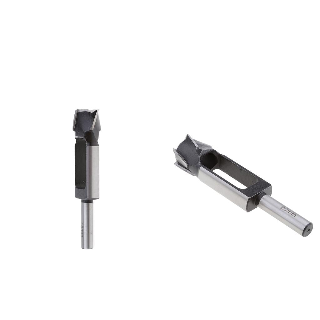 2Pcs (18mm&20mm)Tapered Snug Plug Cutters 13MM 1/2 Inch Shank +Tapered