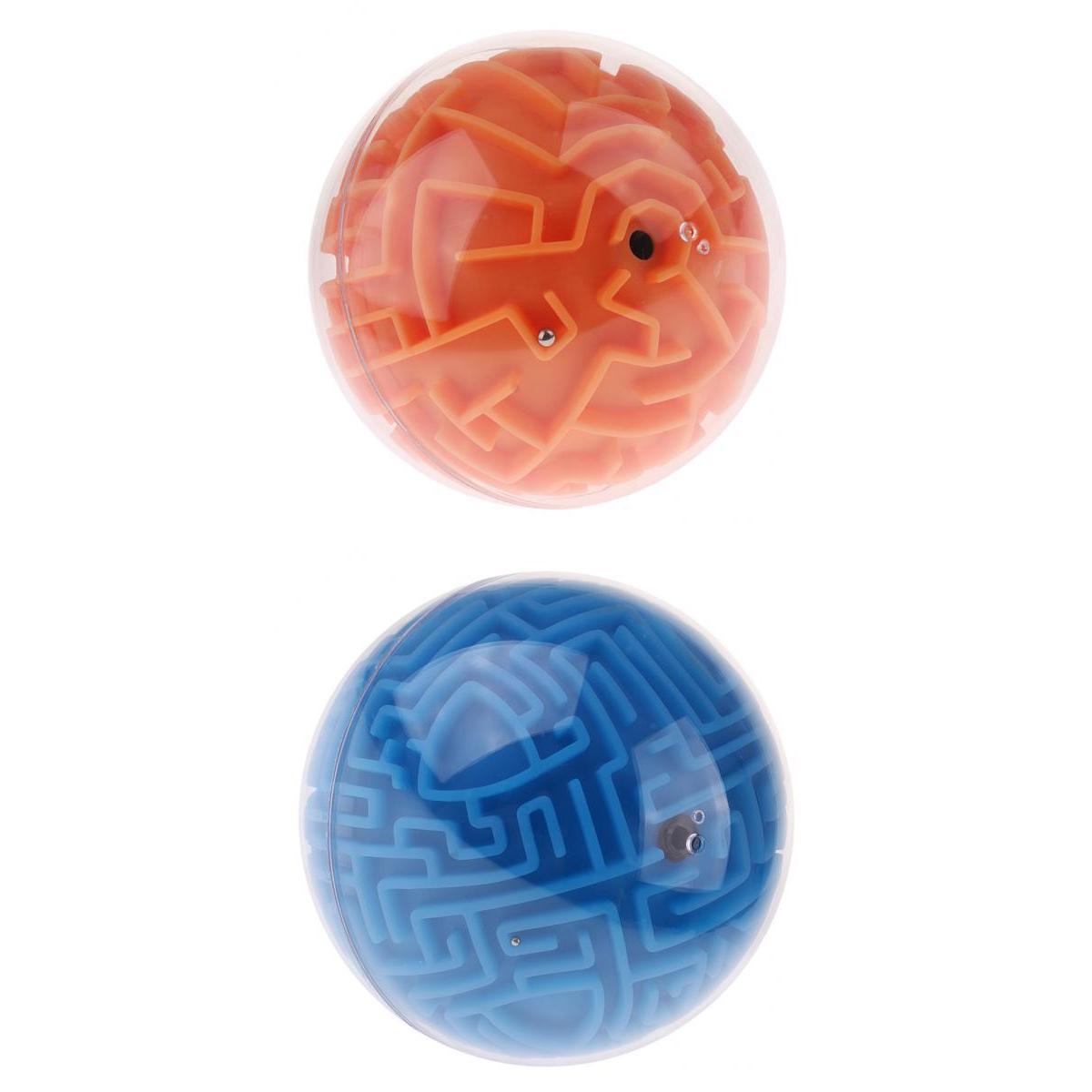 2pcs 3D Maze Ball Magic Ball Puzzle Brain Maze Game Kids Educational Toy