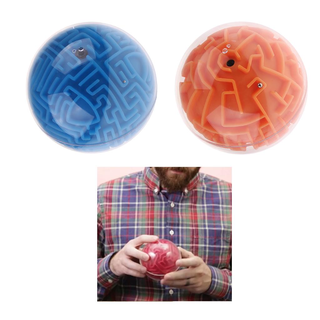 2pcs 3D Maze Ball Magic Ball Puzzle Brain Maze Game Kids Educational Toy