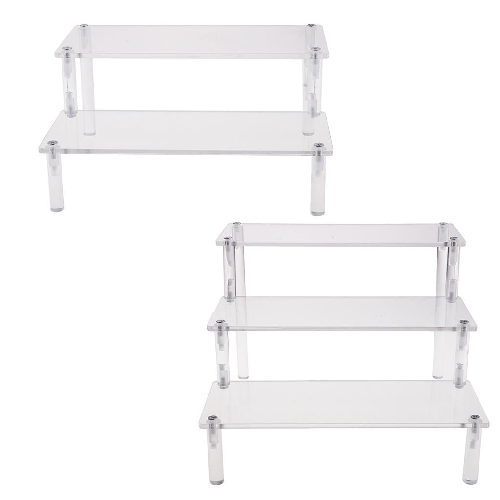 2pc Acrylic Cosmetics Storage Rack Detachable Model Figures Display Stand