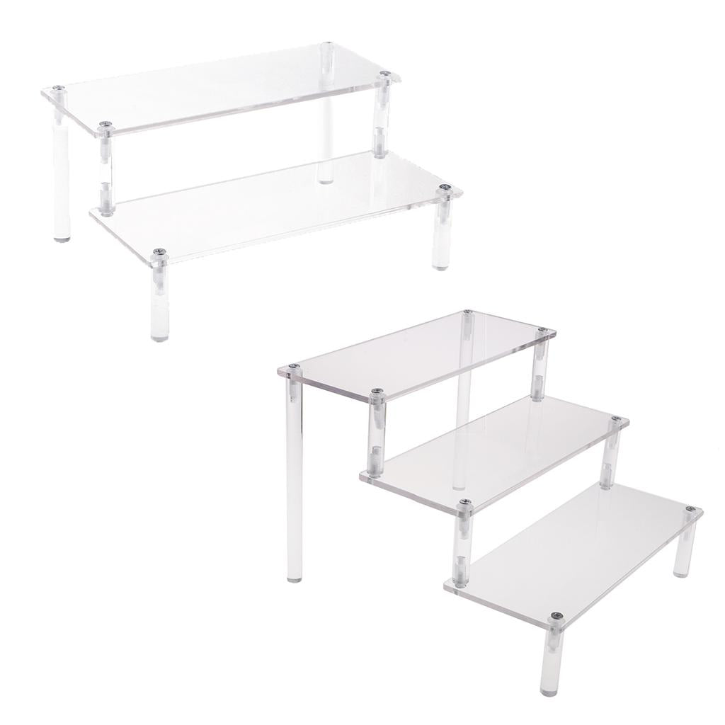 2pc Acrylic Cosmetics Storage Rack Detachable Model Figures Display Stand