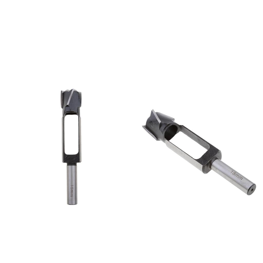 2Pcs (15mm&18mm)Tapered Snug Plug Cutters 13MM 1/2 Inch Shank +Tapered