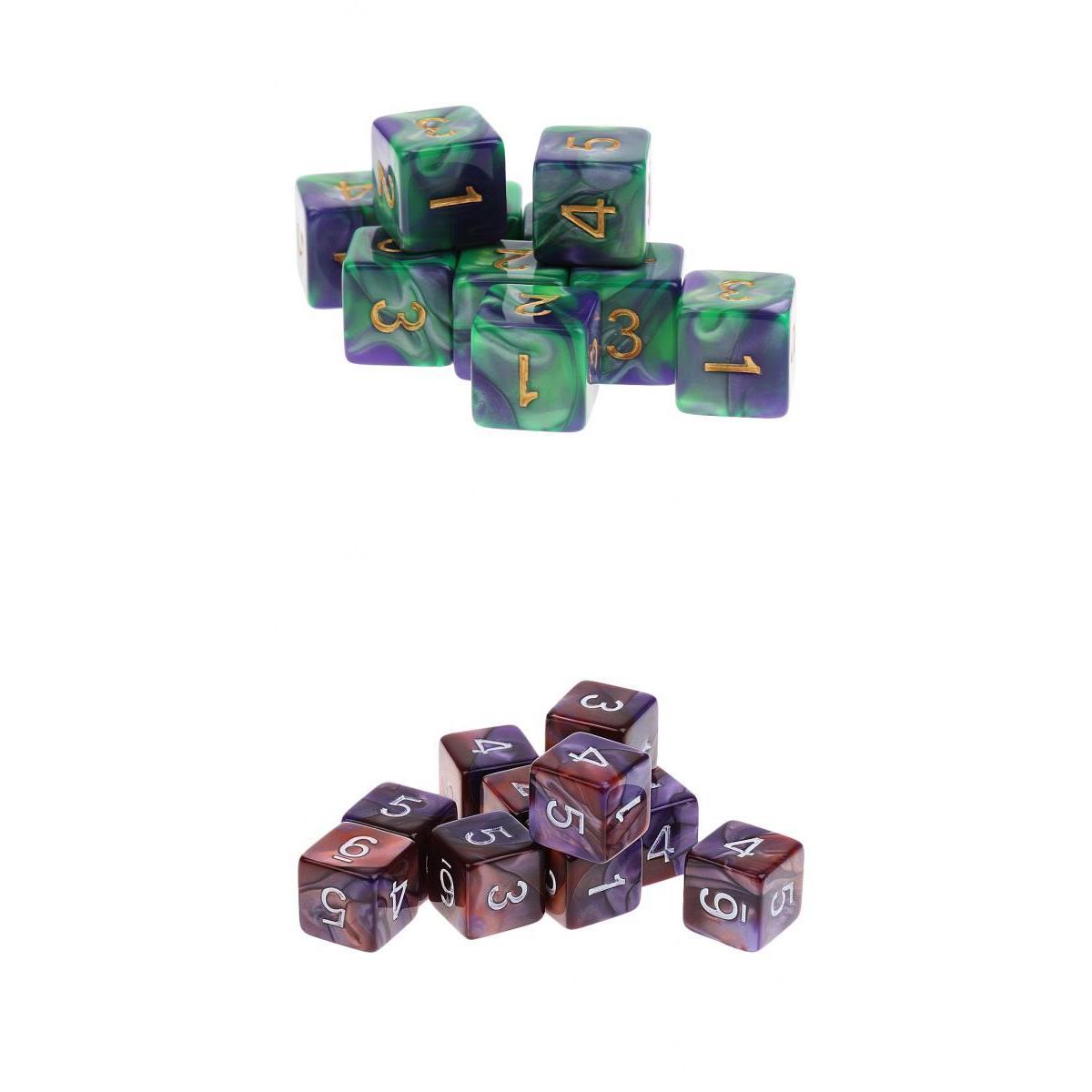 20x 6 Sided Dice D6 Polyhedral Dice for Dungeons and Dragons Table Games