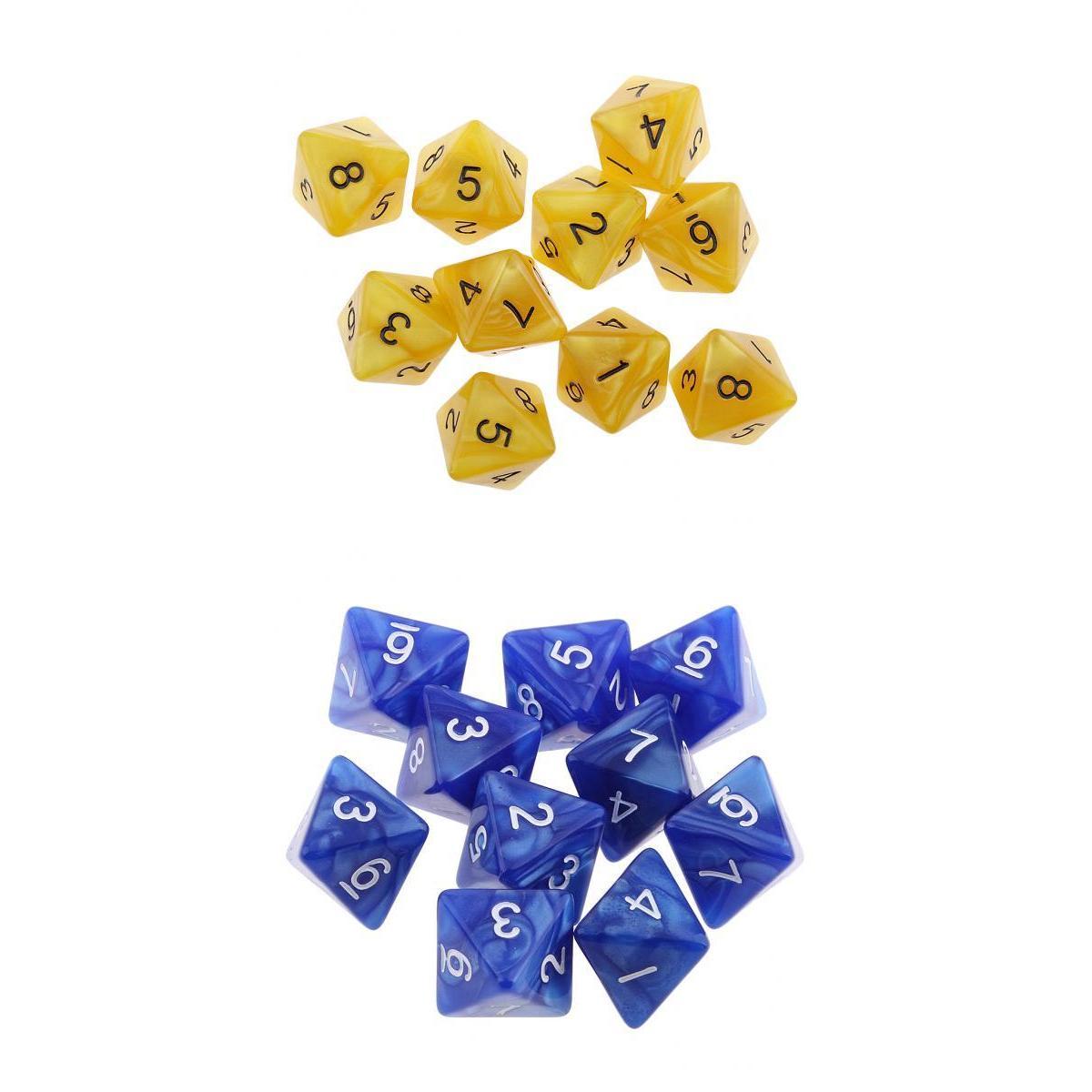 20Pcs 8 Sided Dice D8 Polyhedral Dice for Dungeons and Dragons TRPG Toys