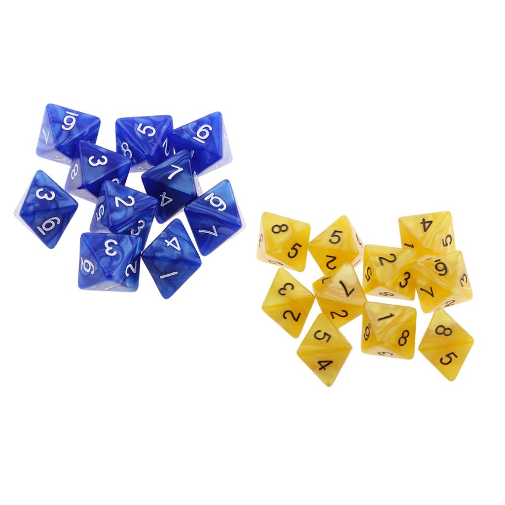 20Pcs 8 Sided Dice D8 Polyhedral Dice for Dungeons and Dragons TRPG Toys