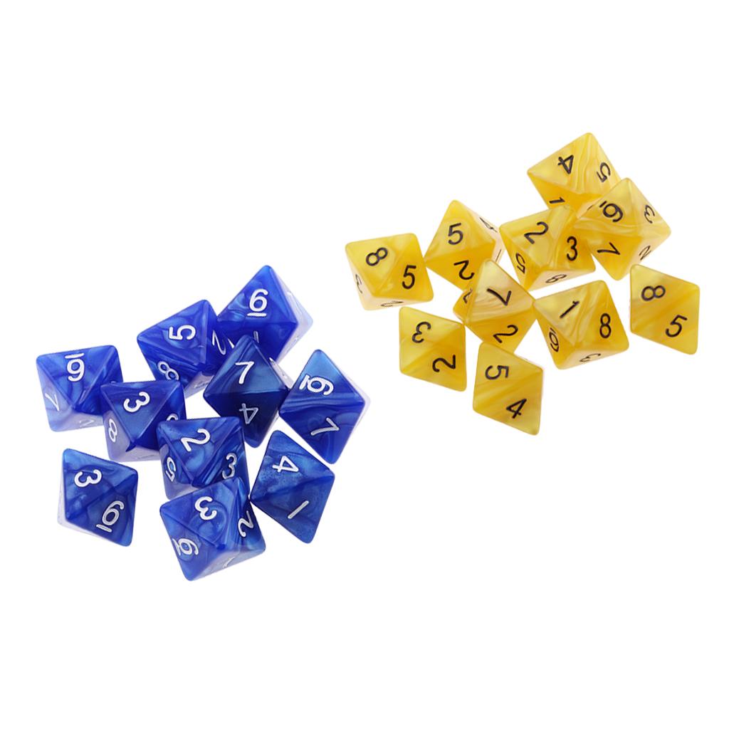 20Pcs 8 Sided Dice D8 Polyhedral Dice for Dungeons and Dragons TRPG Toys