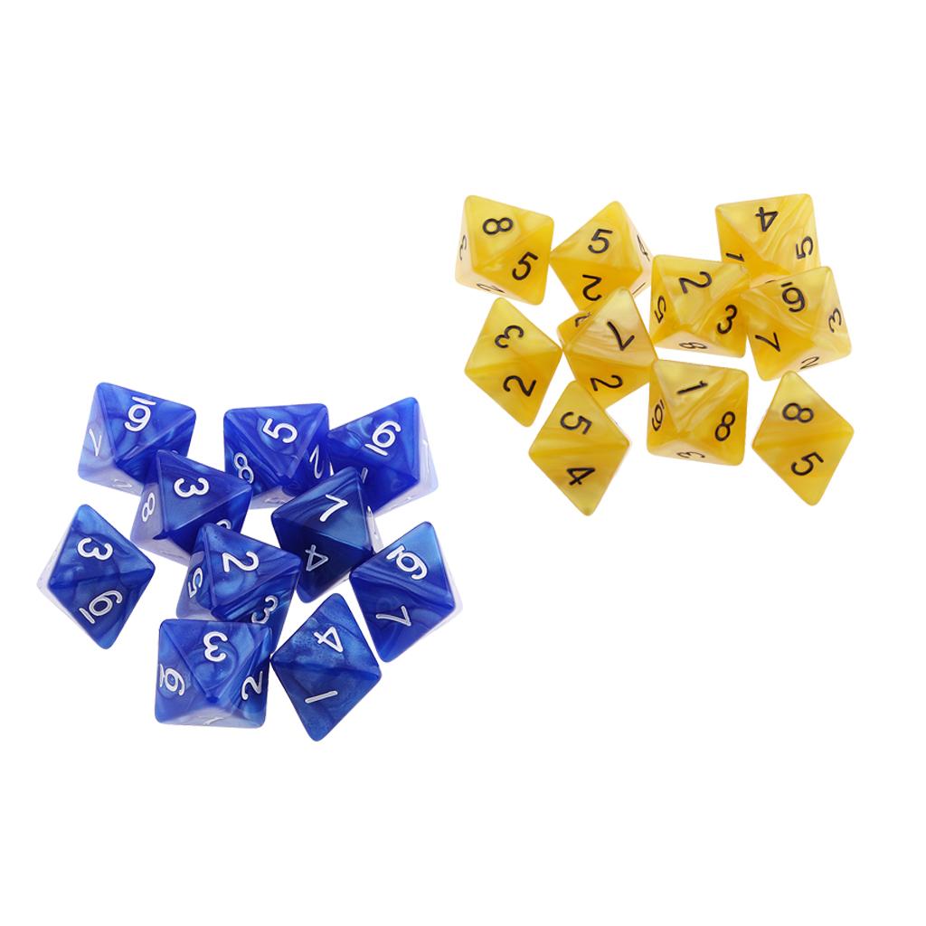 20Pcs 8 Sided Dice D8 Polyhedral Dice for Dungeons and Dragons TRPG Toys