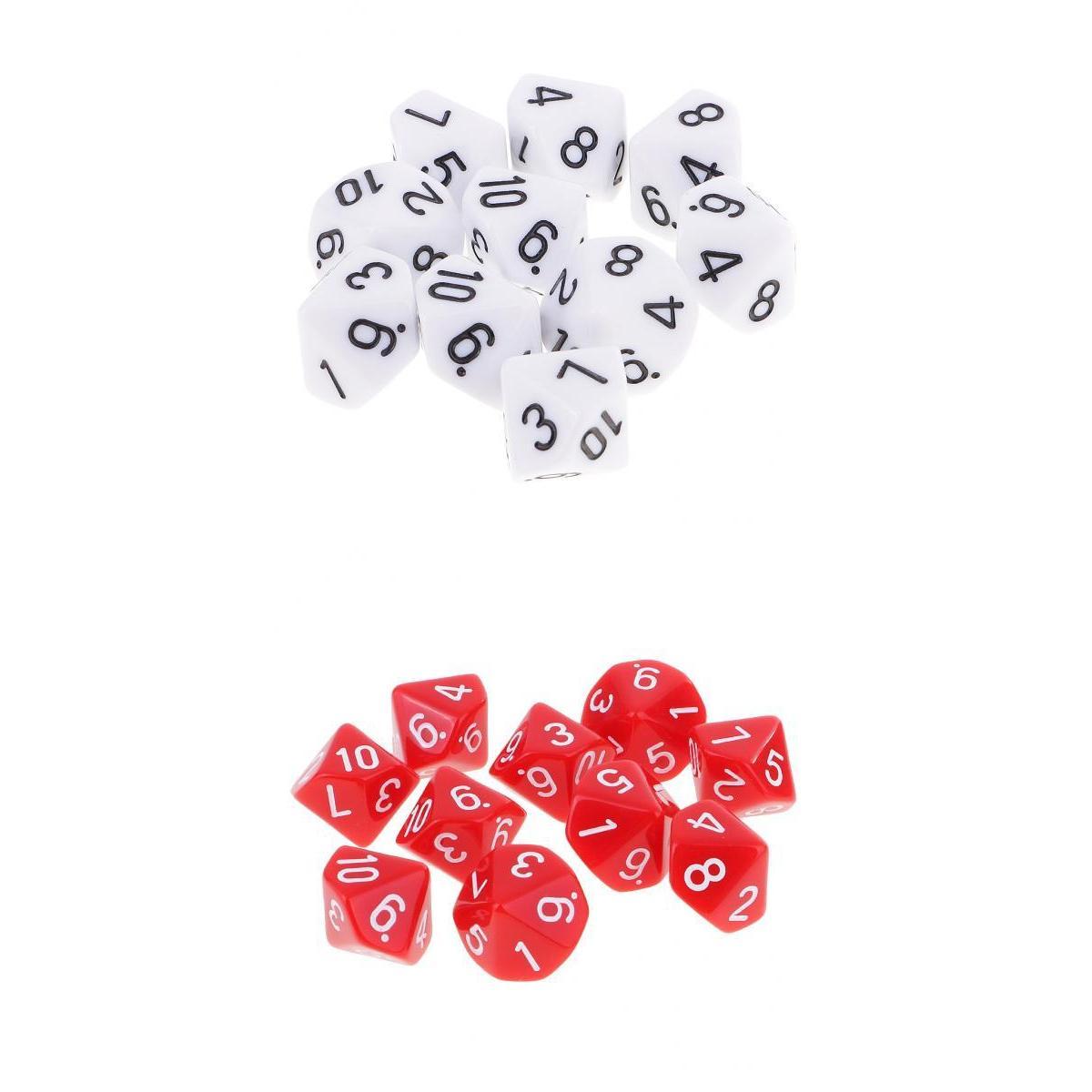 20pcs 10 Sided Dice D10 Polyhedral Dice Dies for Dungeons and Dragons Games