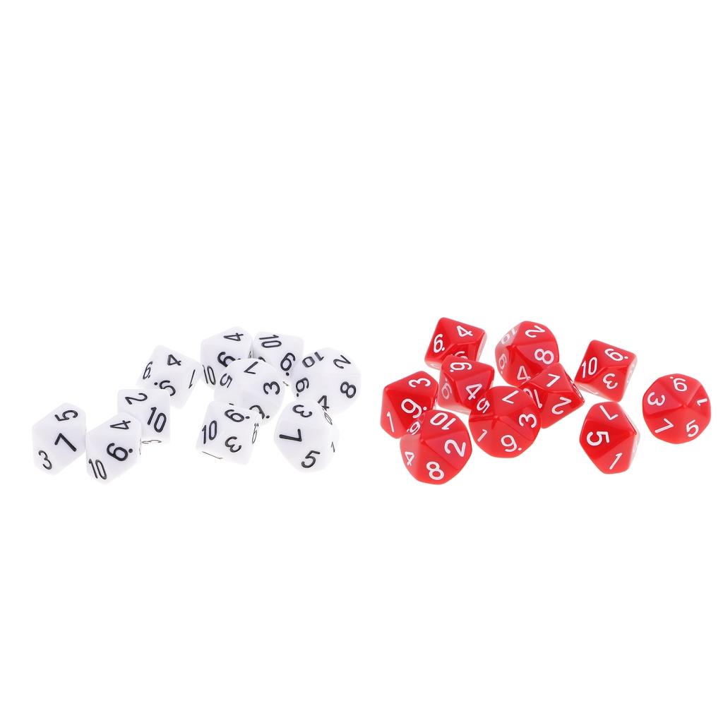 20pcs 10 Sided Dice D10 Polyhedral Dice Dies for Dungeons and Dragons Games