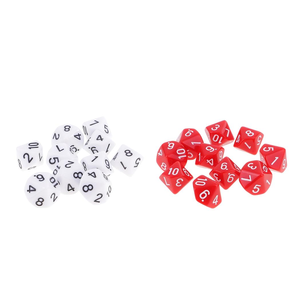 20pcs 10 Sided Dice D10 Polyhedral Dice Dies for Dungeons and Dragons Games