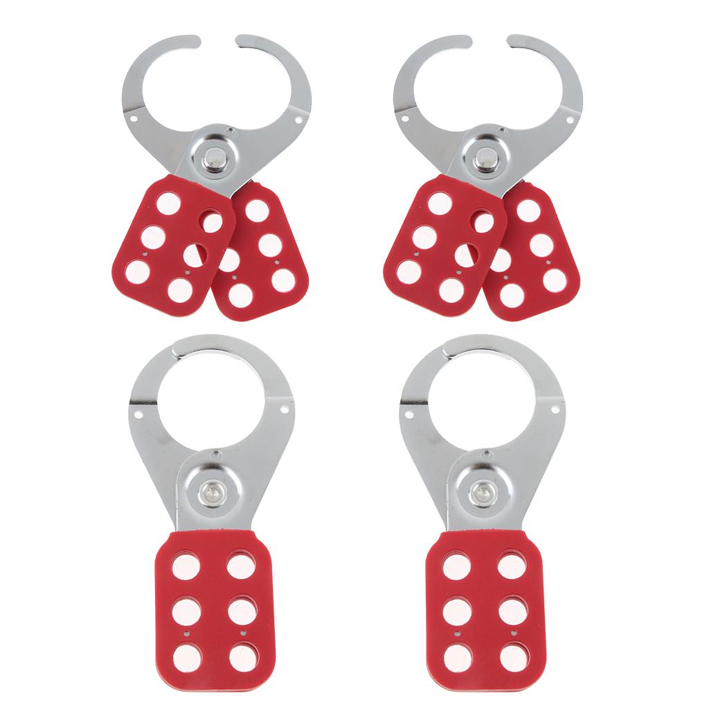 4pcs Steel Lockout Hasp With Tab 1.5 Inside Jaw Diameter"
