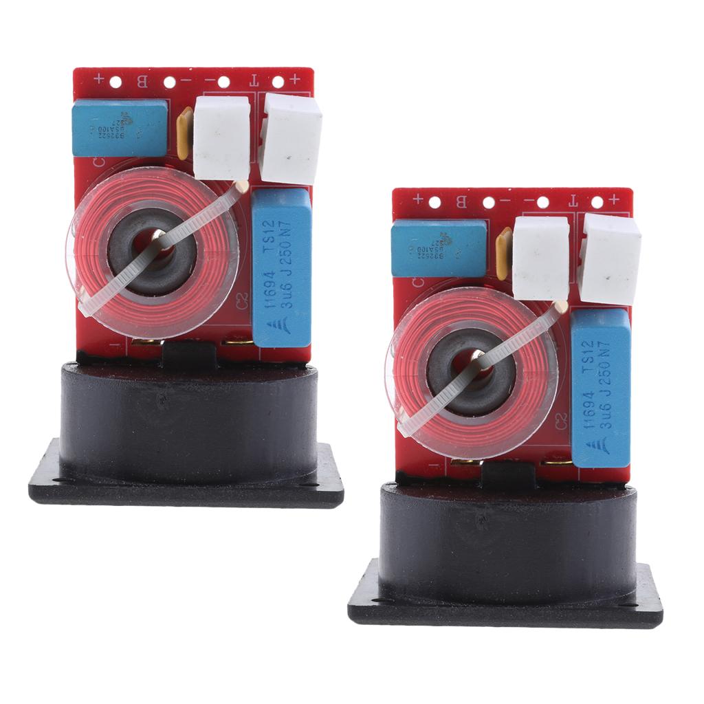 2Packs DIY 80W 2 Way Audio Filter Speaker Crossover Hi/Lo Frequency Divider