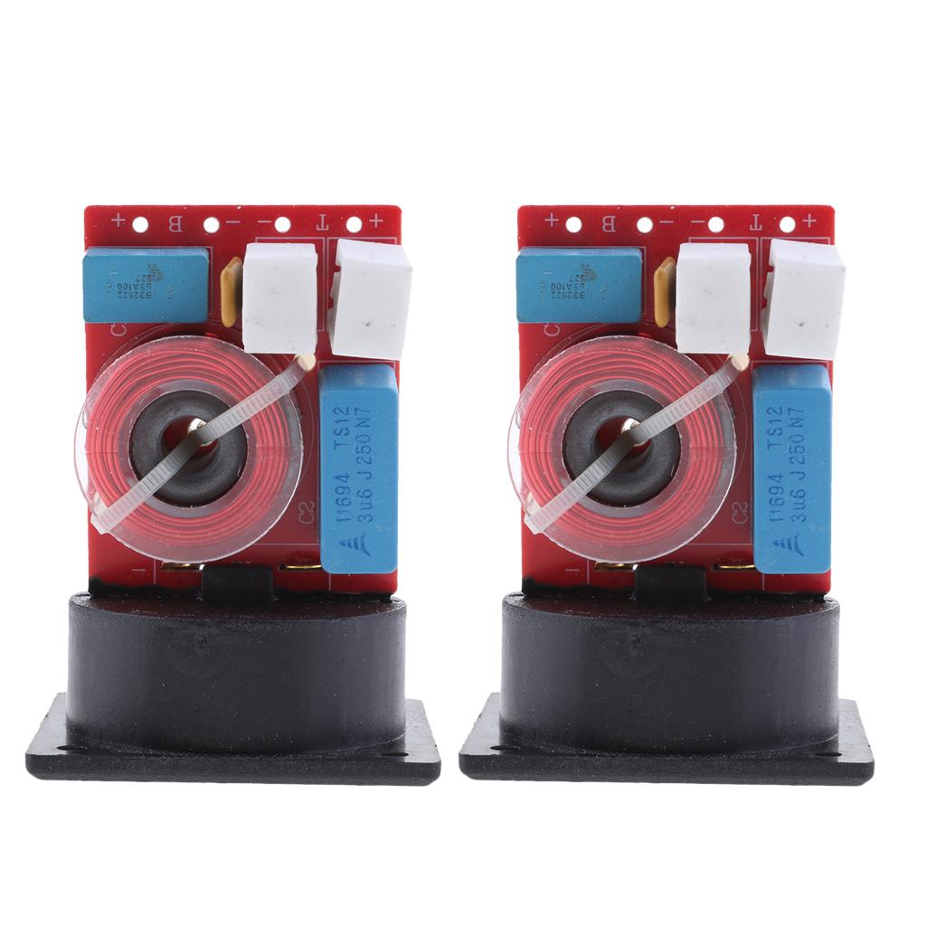2Packs DIY 80W 2 Way Audio Filter Speaker Crossover Hi/Lo Frequency Divider