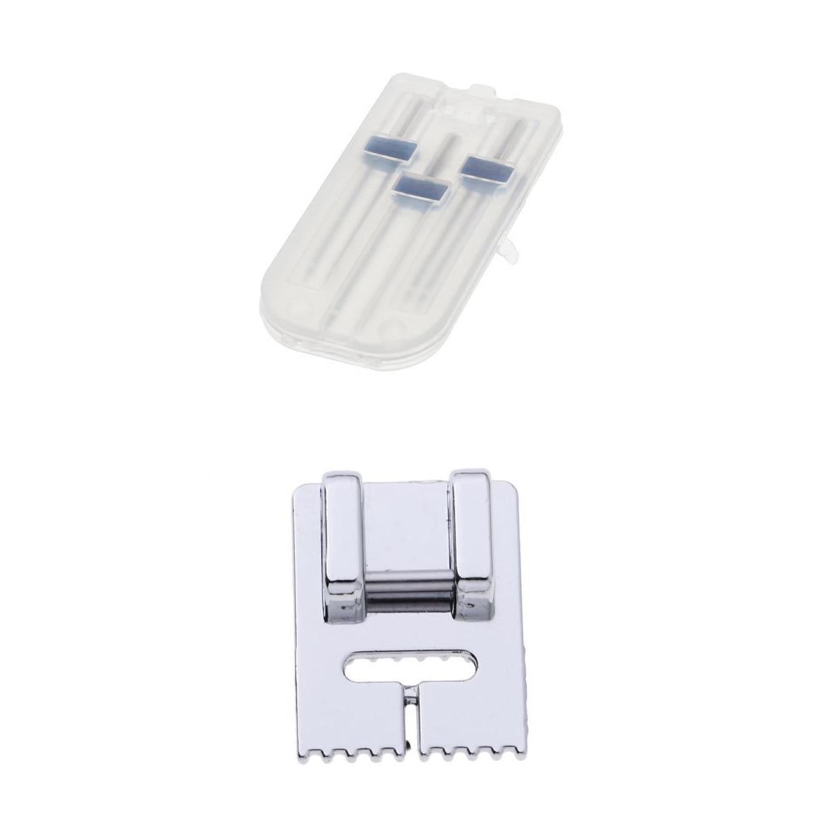 3pcs Sewing Machine Double Twin Needles + Pintuck 9 Grooves Presser Feet