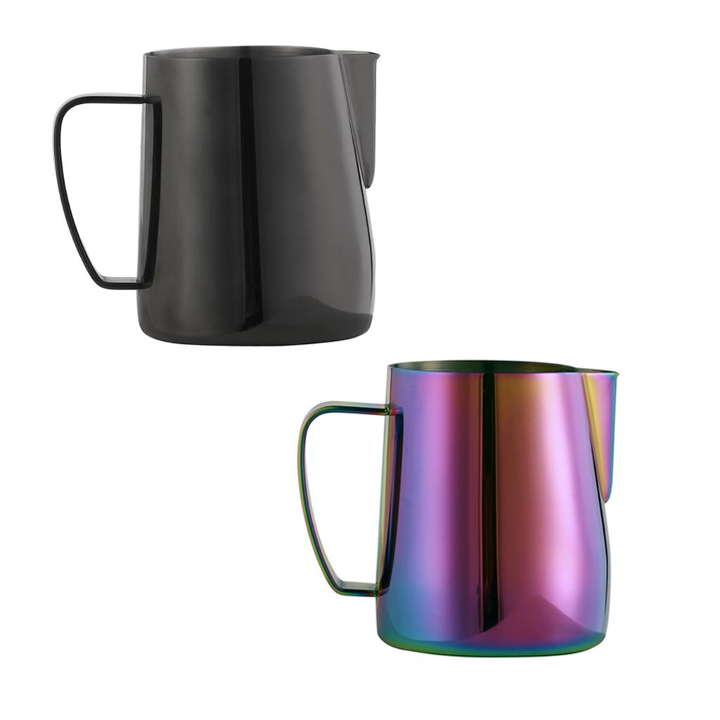 2pcs Espresso Milk Frothing Pitcher Stainless Latte Art Coffee Jug 350ml