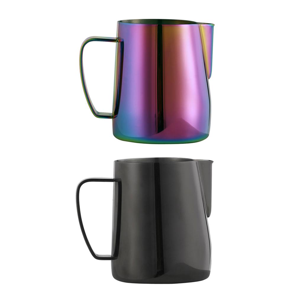 2pcs Espresso Milk Frothing Pitcher Stainless Latte Art Coffee Jug 350ml
