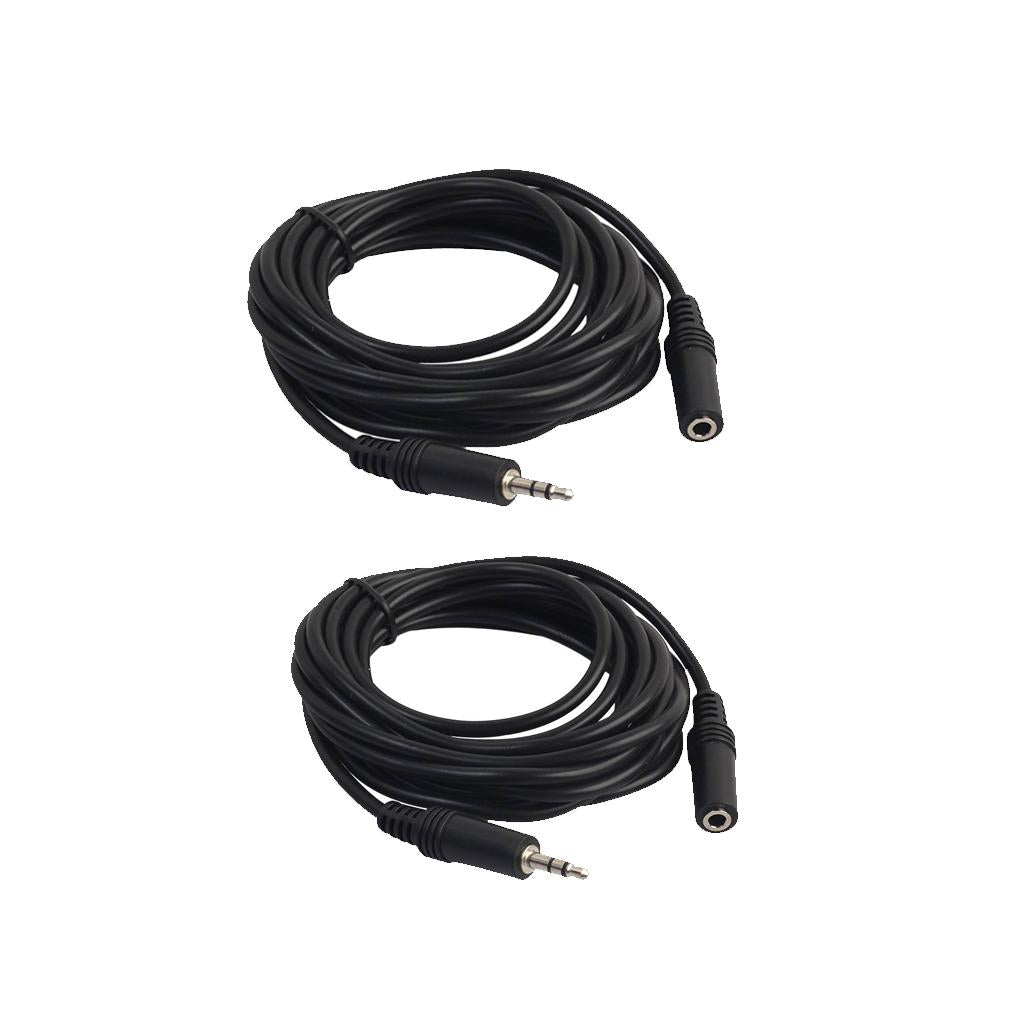 2x 3.5mm Jack Male to Female Audio Stereo Extension Aux Cable