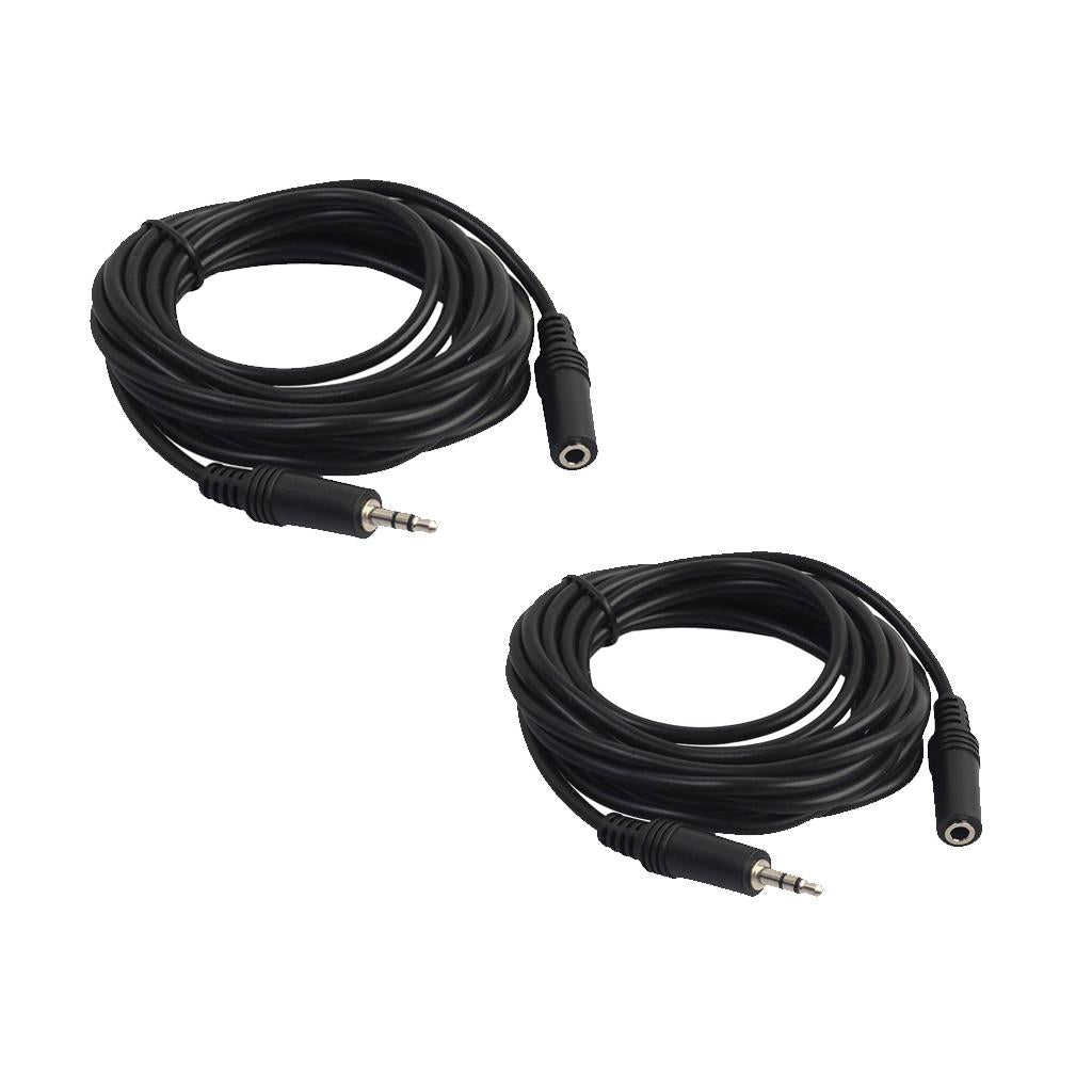 2x 3.5mm Jack Male to Female Audio Stereo Extension Aux Cable