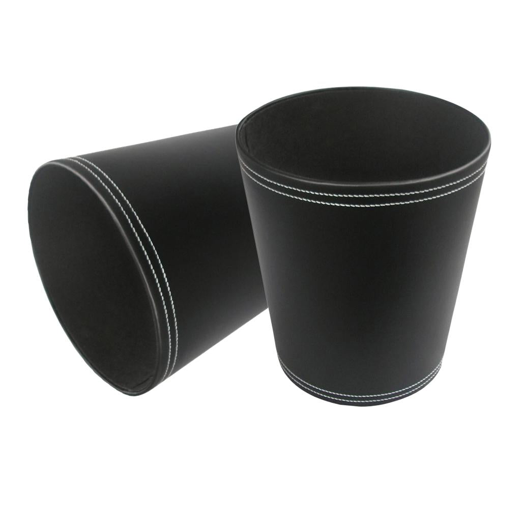 2pcs Waste Storage Paper Dust Rubbish Bin Bins Basket Home Office Black