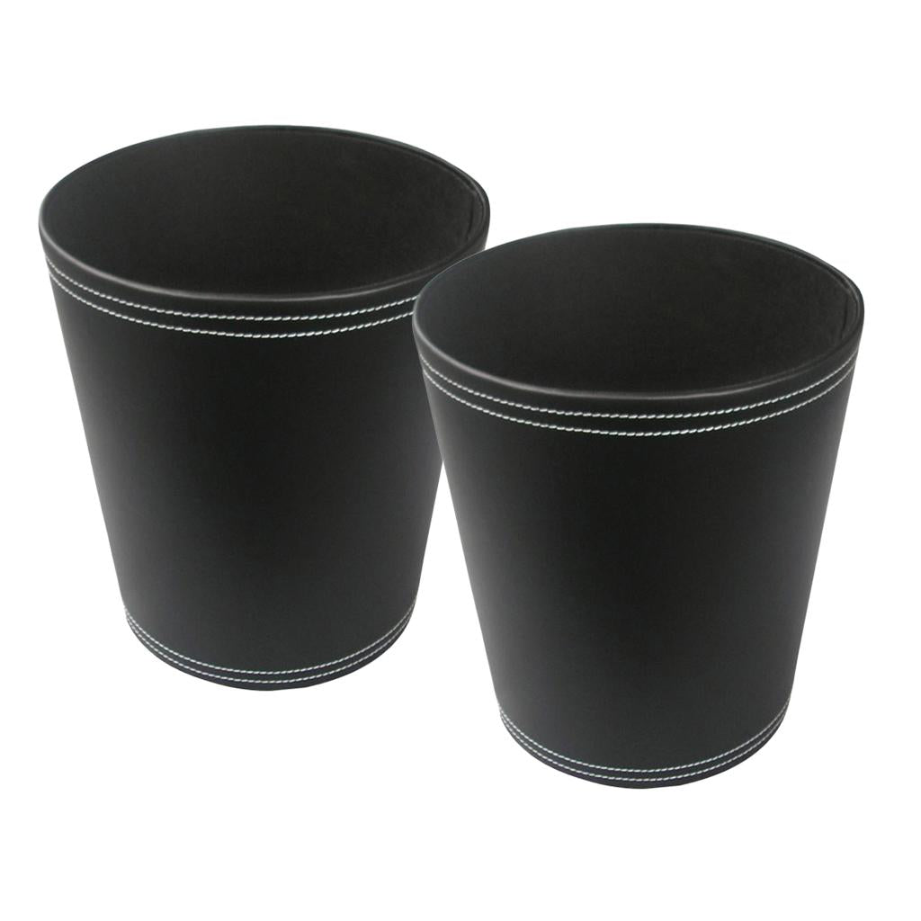 2pcs Waste Storage Paper Dust Rubbish Bin Bins Basket Home Office Black