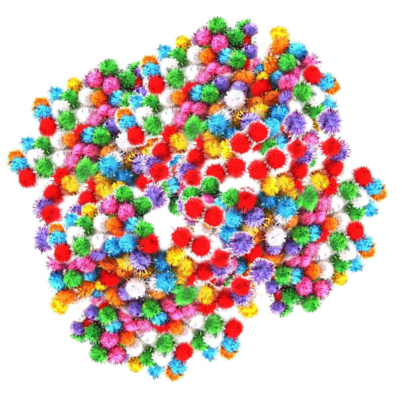400Pcs Mini Colorful Sparkly Glitter Tinsel Pompom Balls Toy for Bird Parrot
