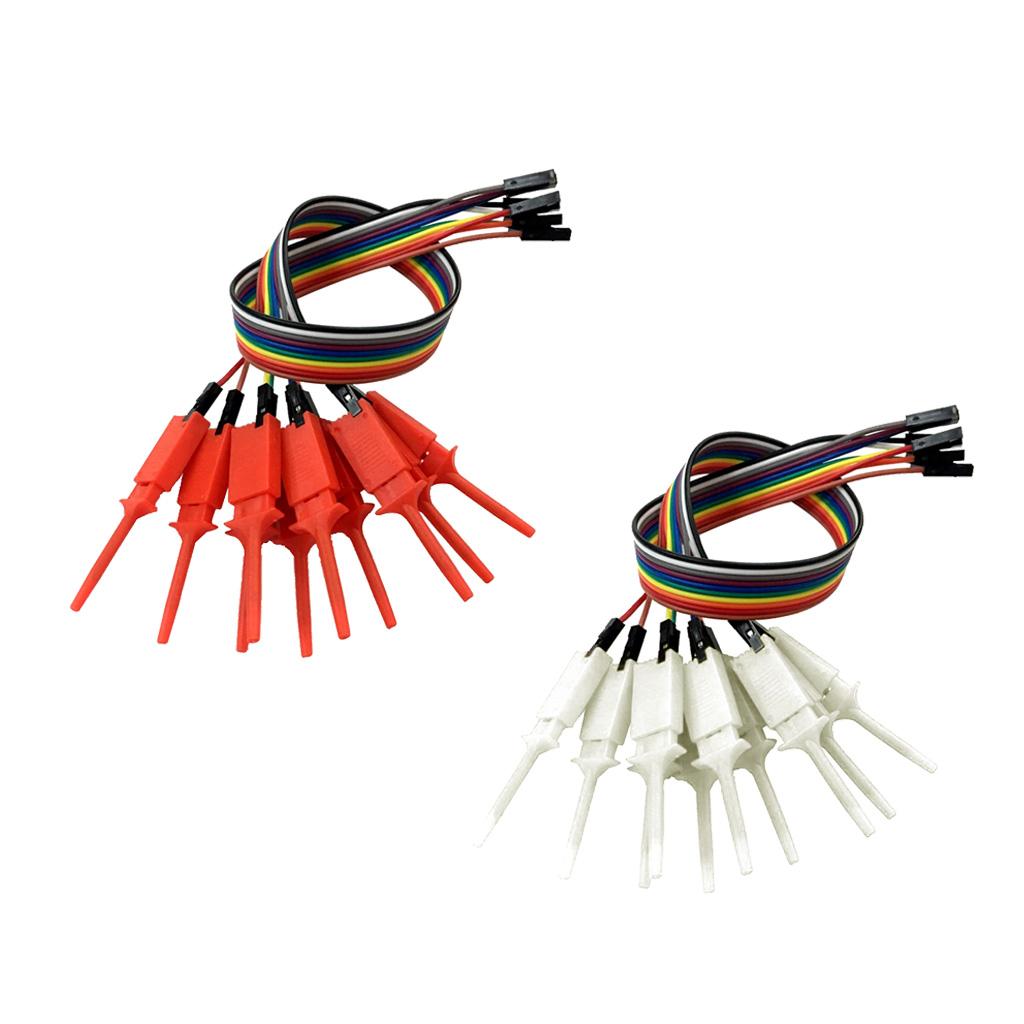 20 Pieces Logic Analyzer Cable Probe Test Hook Clip Line Red+White