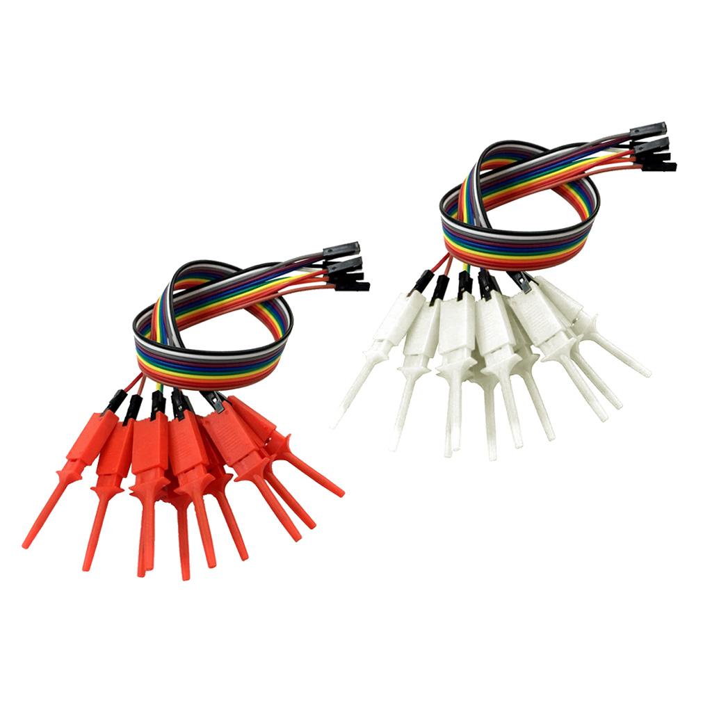 20 Pieces Logic Analyzer Cable Probe Test Hook Clip Line Red+White