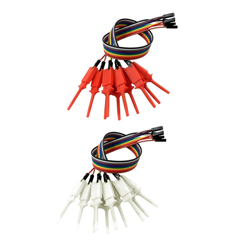 20 Pieces Logic Analyzer Cable Probe Test Hook Clip Line Red+White
