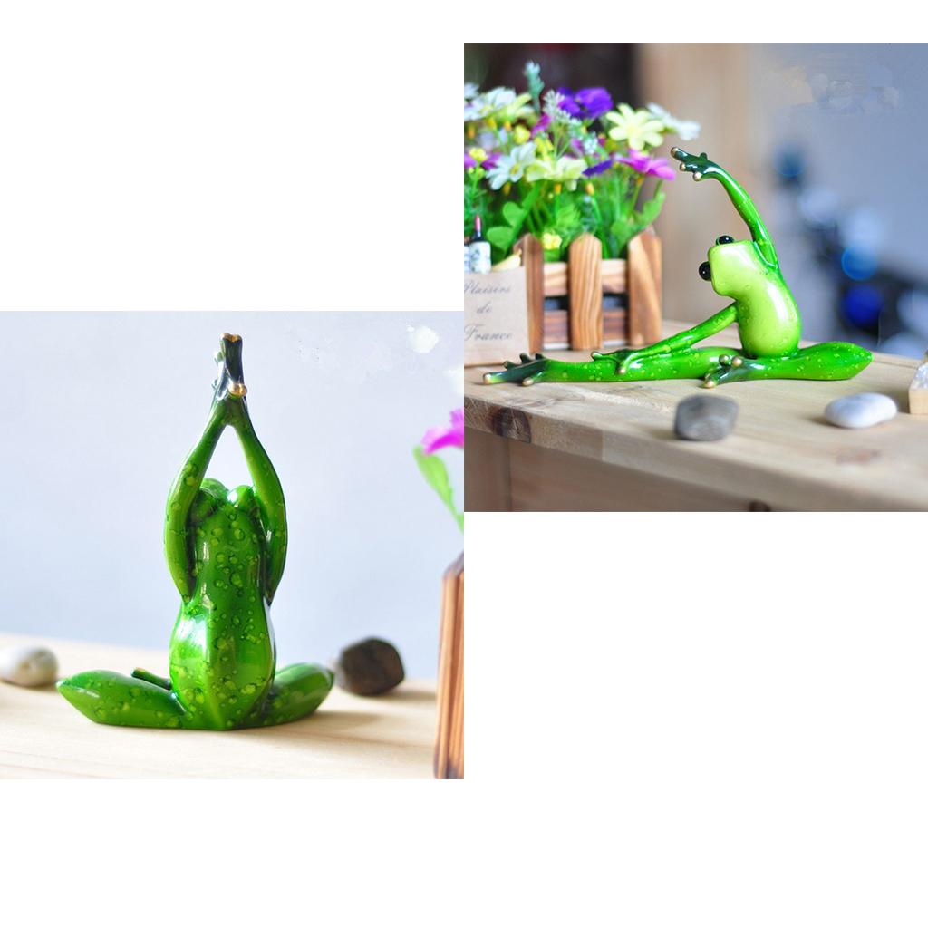 2x Resin Creative 3D Craft Frog Figurine Office Desk Car Dashboard Ornament