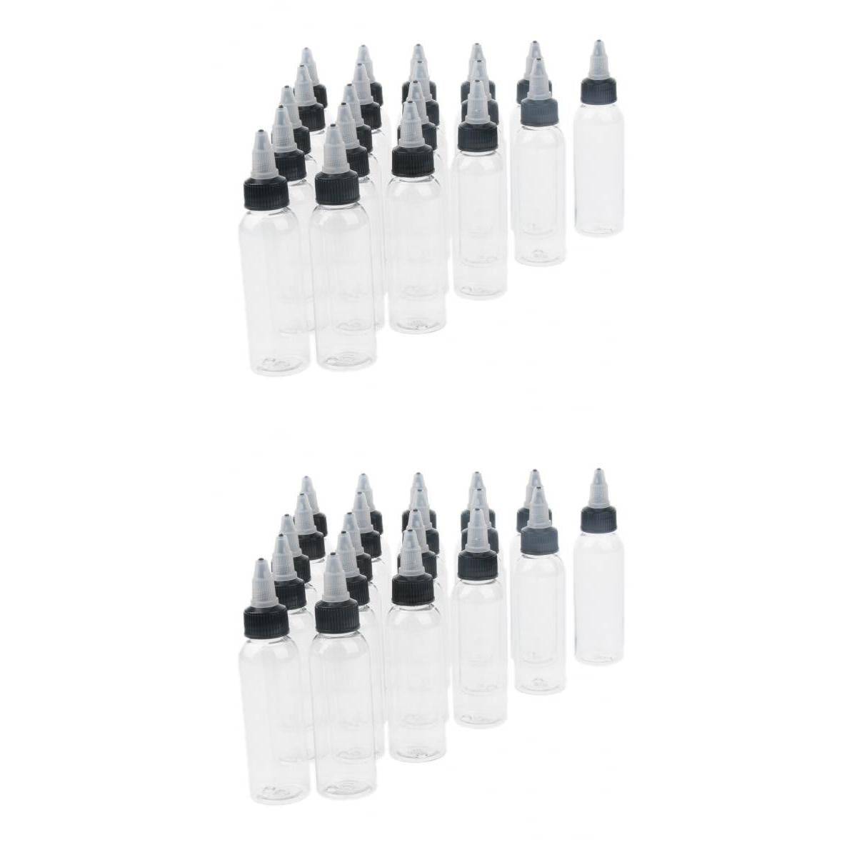 40 Pieces PET Plastic 60ml 30ml Squeeze Bottles w/ Twist Caps for Crafts