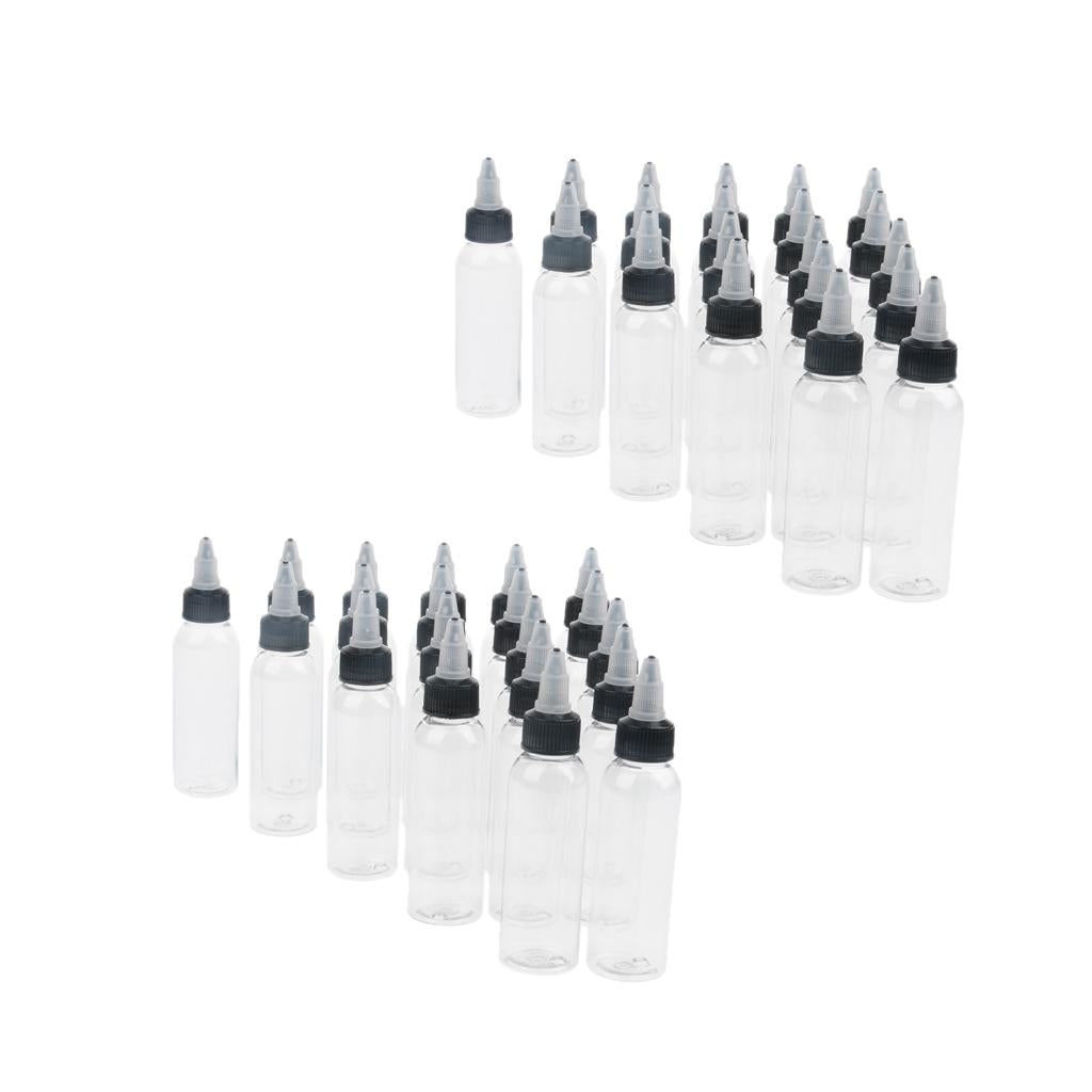 40 Pieces PET Plastic 60ml 30ml Squeeze Bottles w/ Twist Caps for Crafts