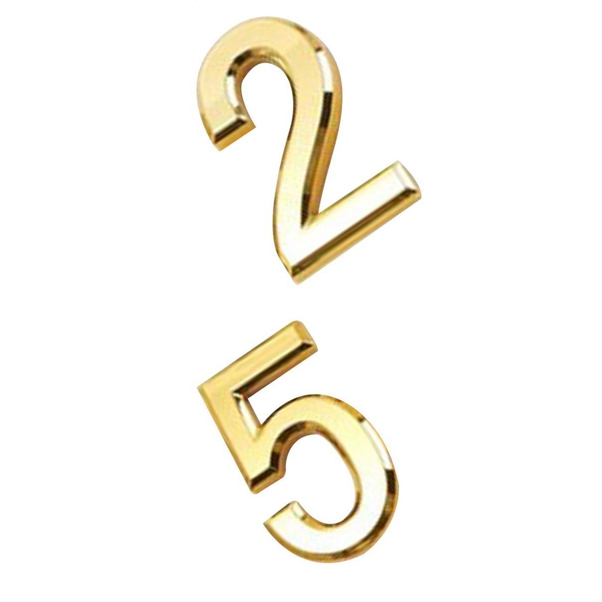 2x Gold Plastic Self-Adhesive Sticky Home Hotel Office Door Number Sign 2 5