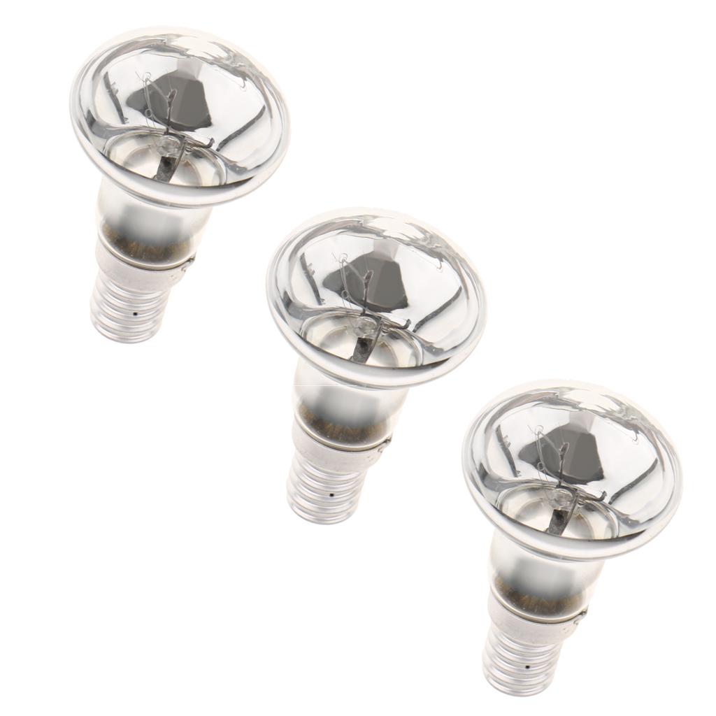 3 Pcs R39 Reflector Tungsten Filament Spotlight Bulb Lamp SES E14 25W
