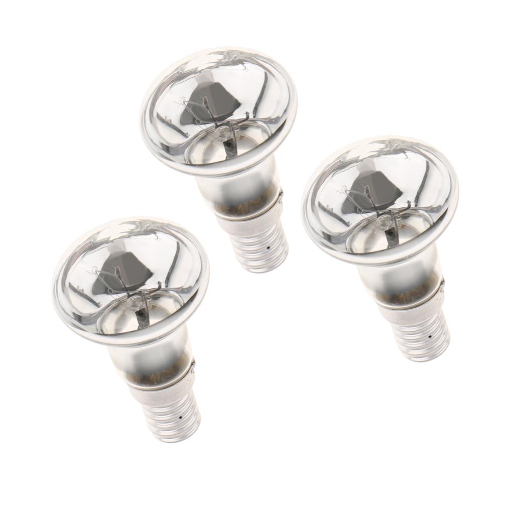3 Pcs R39 Reflector Tungsten Filament Spotlight Bulb Lamp SES E14 25W