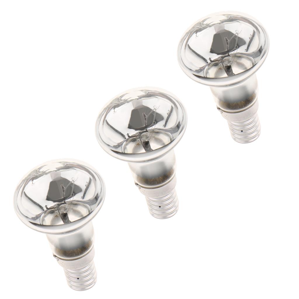 3 Pcs R39 Reflector Tungsten Filament Spotlight Bulb Lamp SES E14 25W