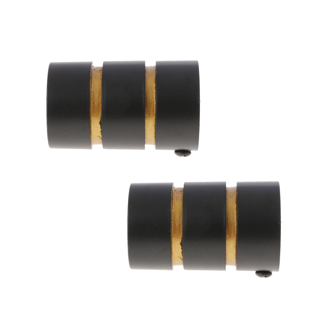 2Pcs Curtain Rod Head/Ends/Drapery Pole Finals Dia 28mm Black Cylinder