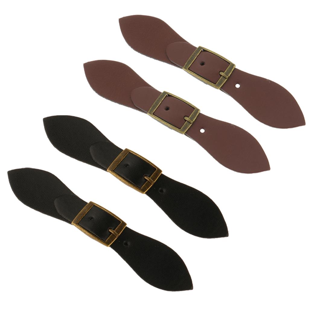4pcs Leather Horn Toggle Buttons Trench Duffle Coat Fastener Buckle 2 Colors
