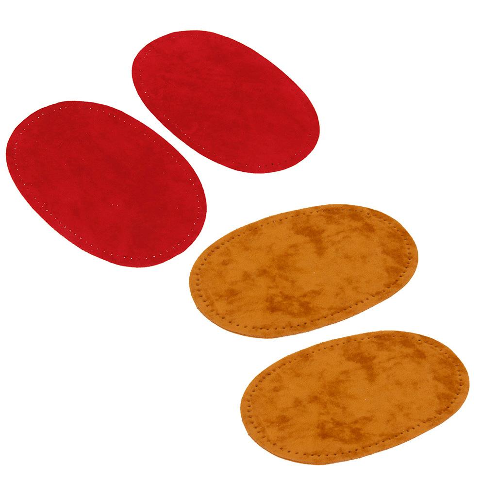 2 Pairs Sew On Oval Elbow/Knee Patches Jeans Repair Craft Sewing Applique