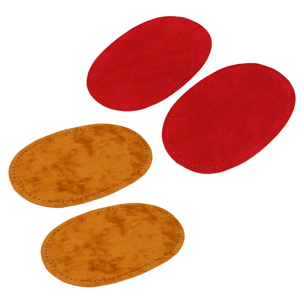 2 Pairs Sew On Oval Elbow/Knee Patches Jeans Repair Craft Sewing Applique